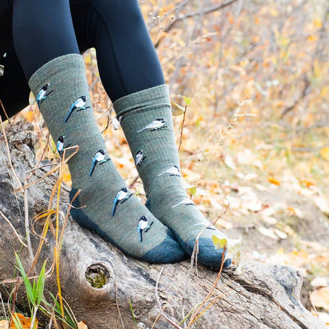 Women's Merino Wool Chickadee Socks - Socks - Friday Sock Co.