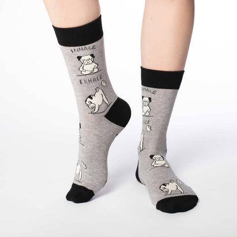Women's Yoga Pug Socks - Socks - Good Luck Sock