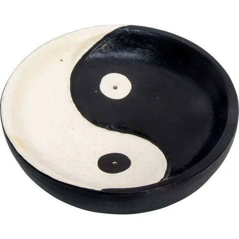 Wood Round Ying Yang Incense Holder - Incense - The Local Boom Gift Shop