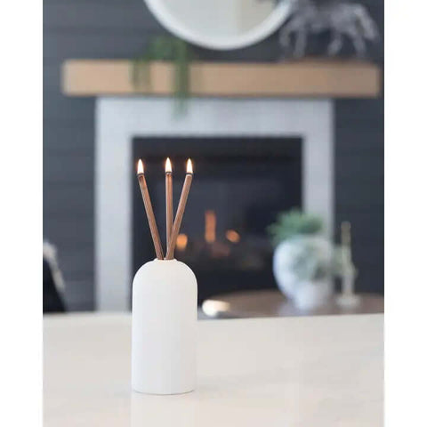 Wylie White Candle Holder - Candle - Everlasting Candle